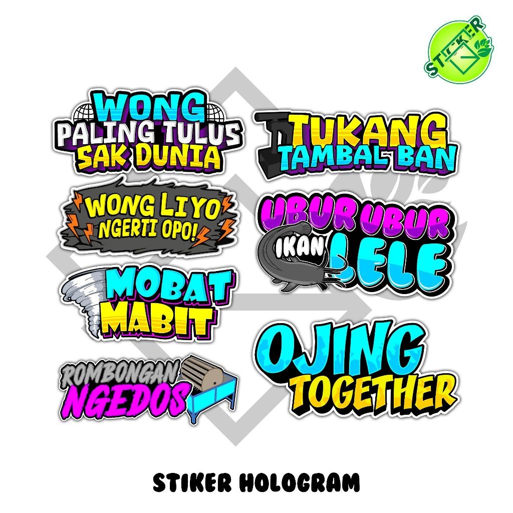 

STIKER PACK ISI 7PCS STIKER TUKANG TAMBAL BAN STIKER WONG PALING TULIS SAK DUNIA STIKER OJING TOGETHER STIKER UBUR UBUR IKAN LELE
