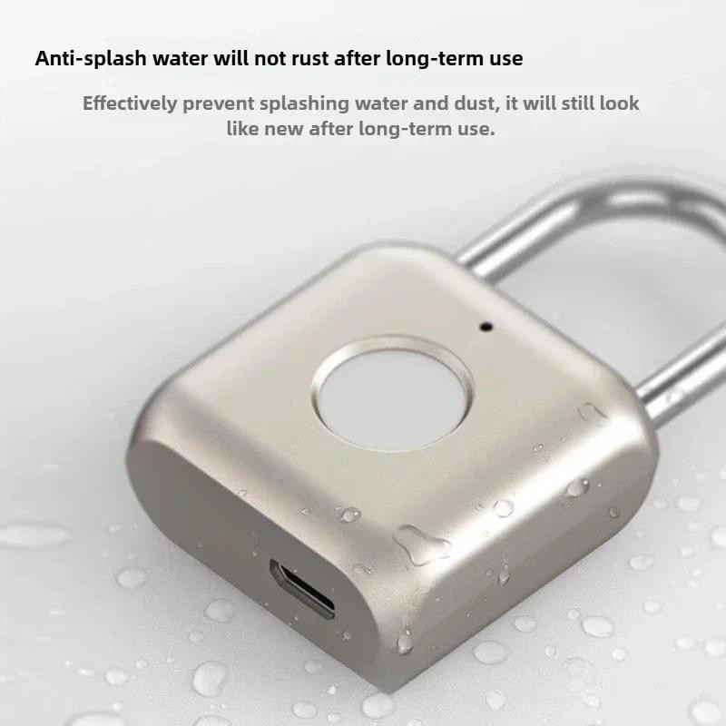 Intelligent fingerprint lock luggage electronic lock head cabinet lock student dormitory padlock fin