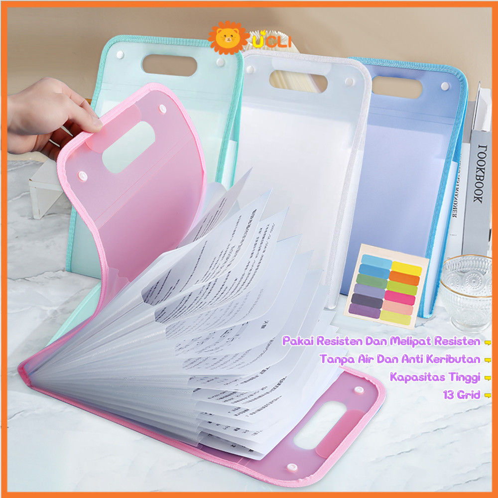 

Ucli Tas File Handle 13 Sekat A4 Folder Map File Clear Holder Tas Dokumen