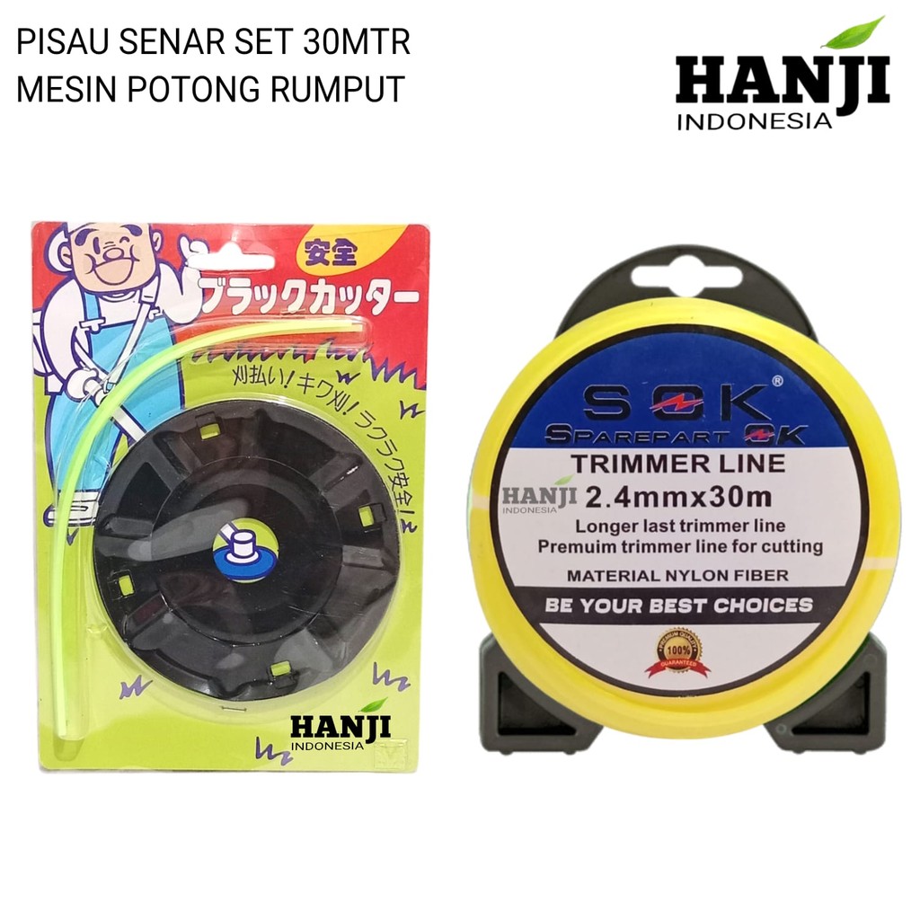 Pisau senar mesin potong rumput + 30 mtr senar rumput pisau senar mesin potong rumput tali senar pot