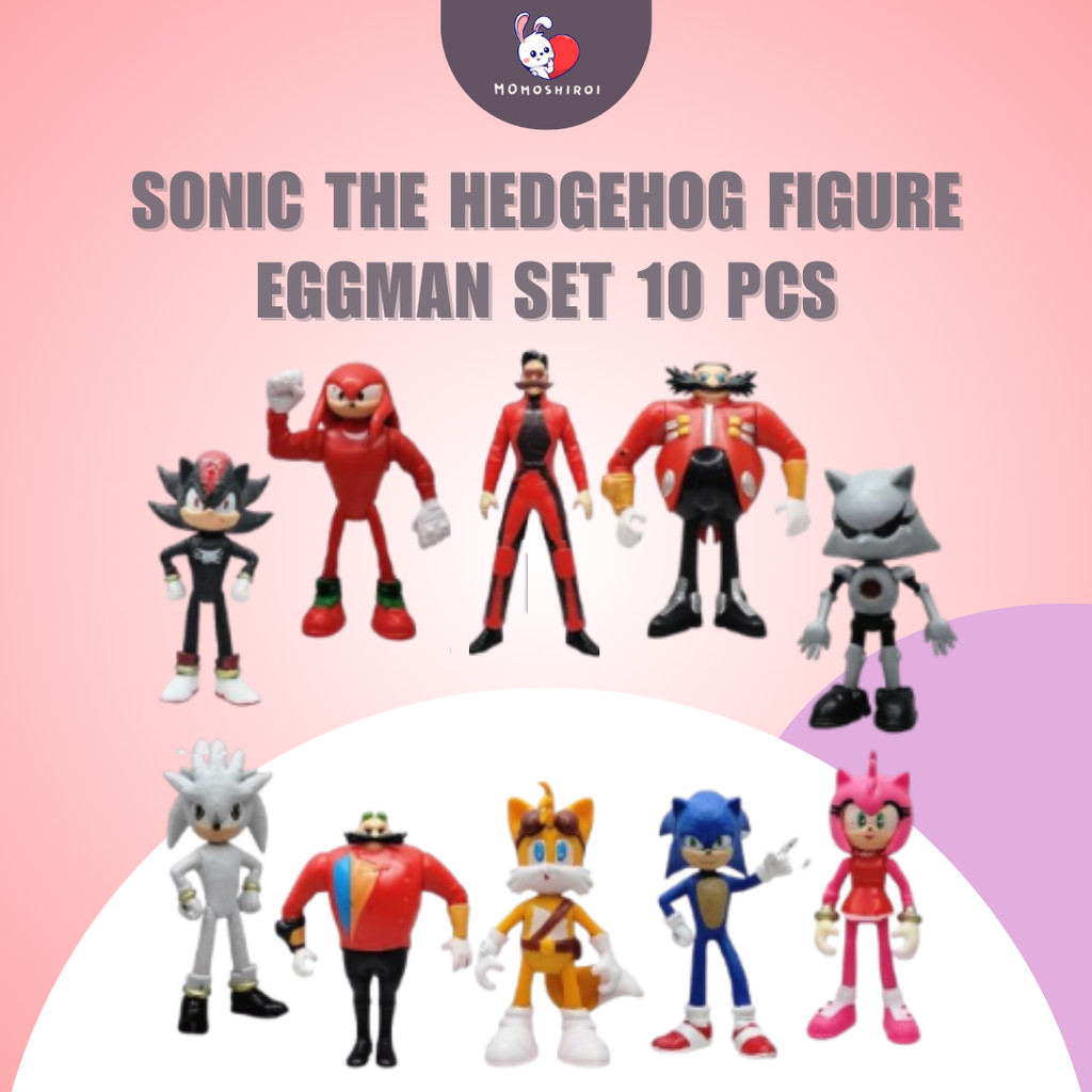Set 10 Pcs SONIC EGGMAN the Hedgehog Figure Sonic Shadow Knuckles Tails Sonic Figure