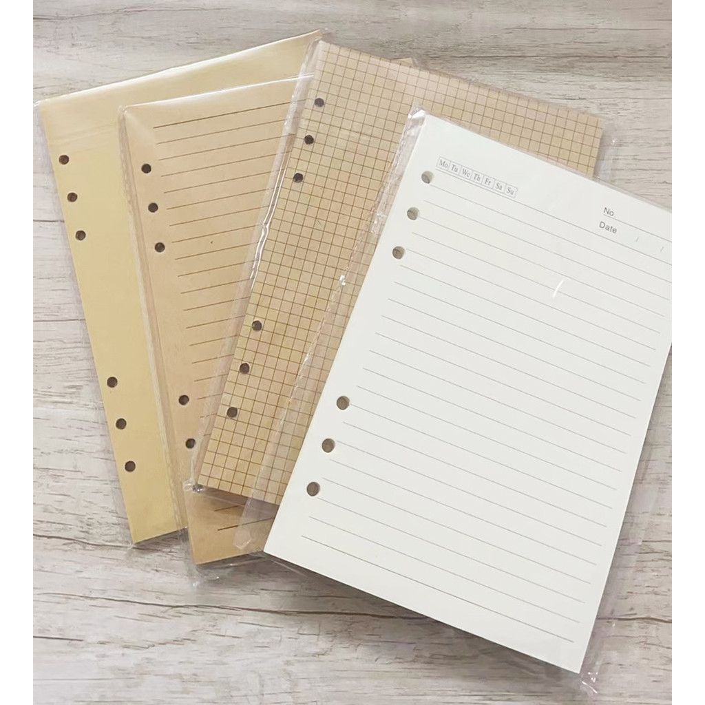 

A5 A6 A7 Craft Loose Leaf Notebook Refill Spiral Binder Inner Page Line Blank craft Grid Inside Paper Stationery