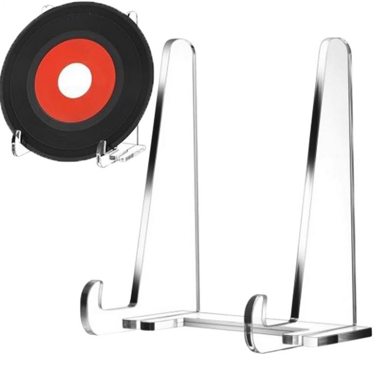 

Acrylic Easel Display Stand Clear Book Holder Decorative Plate Platter Tabletop Artwork Storage For Home Kitchen And School