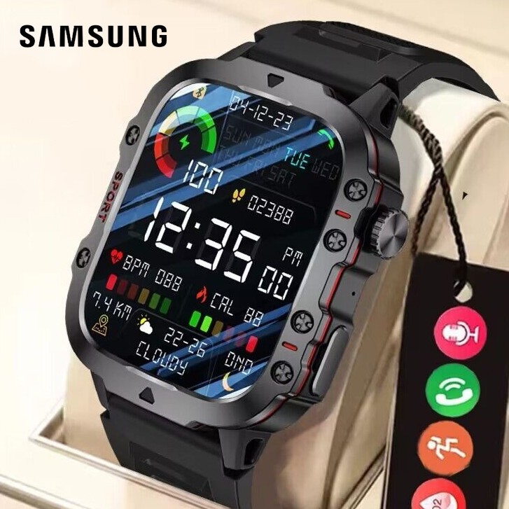 SAMSUNG SMARTWATCH H19 LIGE Jam Tangan Pintar Olahraga Tahan Air Panggilan Bluetooth Pria 420mAh Pem