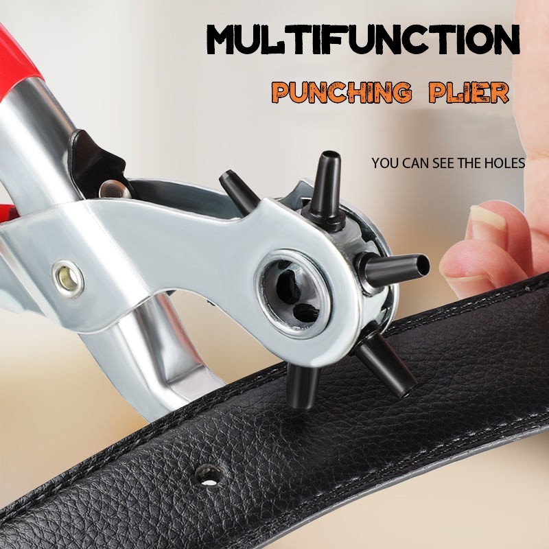 

Multi-function Leather Belt Hole Punch Plier Useful Round Hole Punching Machine Watchband Strap Leathercraft Household Hand Tool