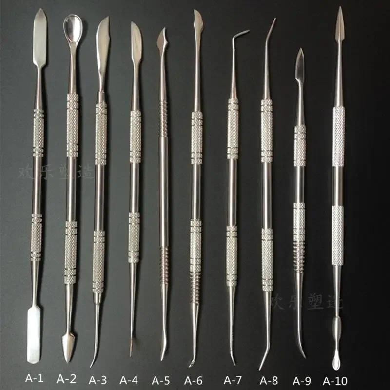 

10Pcs/Set Stainless Steel Soft Clay Tools Polymer Sculpting Smoothing Wax Pottery Ceramic Modeling Carved Tools Accessories