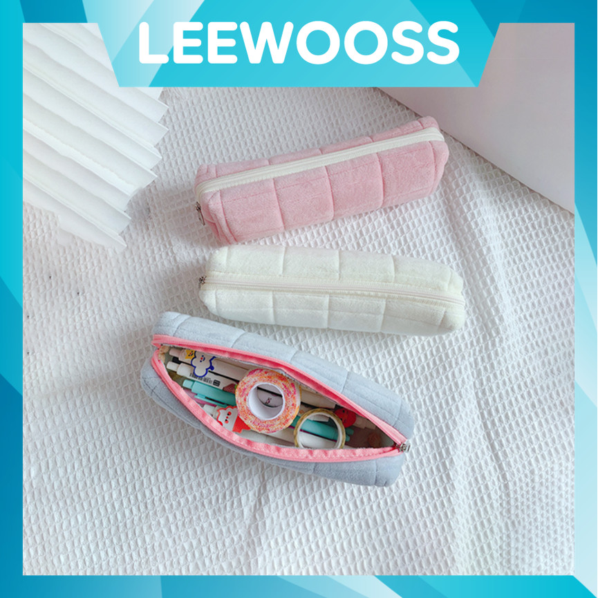 

LEEWOOSS T5958 Kotak Pensil Bulu Make Up Pouch Tempat Pouch Pillow Korea Kotak Pensil Sleting Velvet Aesthetic Pastel