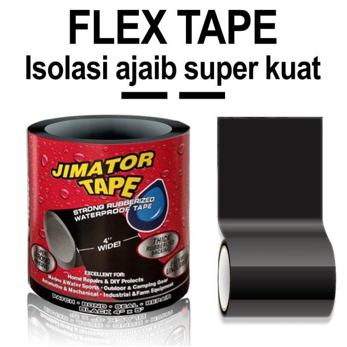 

Flex Tape Isolasi Ajaib Super Kuat Rubberized Water Proof - Hitam, 20cm x 152cm Terlaris