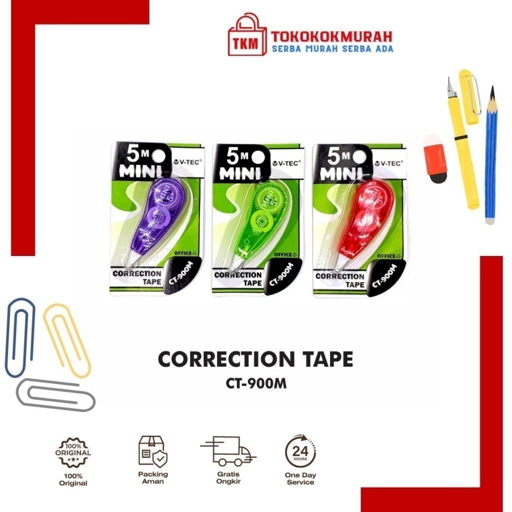 

Tip Ex Correction Tape VTEC CT 900M