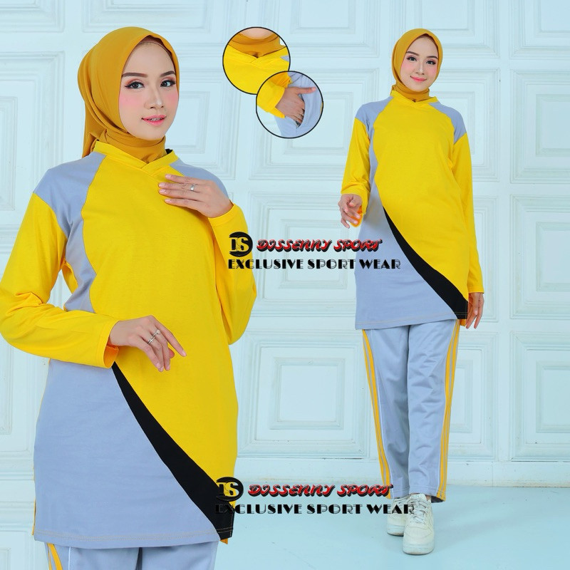 Cuci Gudang  Setelan Baju Olahraga Tunik Wanita // Setelan Olahraga Muslimah