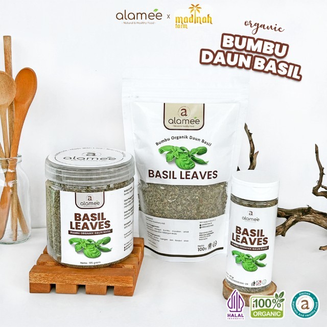 

ALAMEE Daun Basil Kering Bumbu Masak Kering Dapur Dried Leaf Murni Asli Masakan Instan Organik madinah