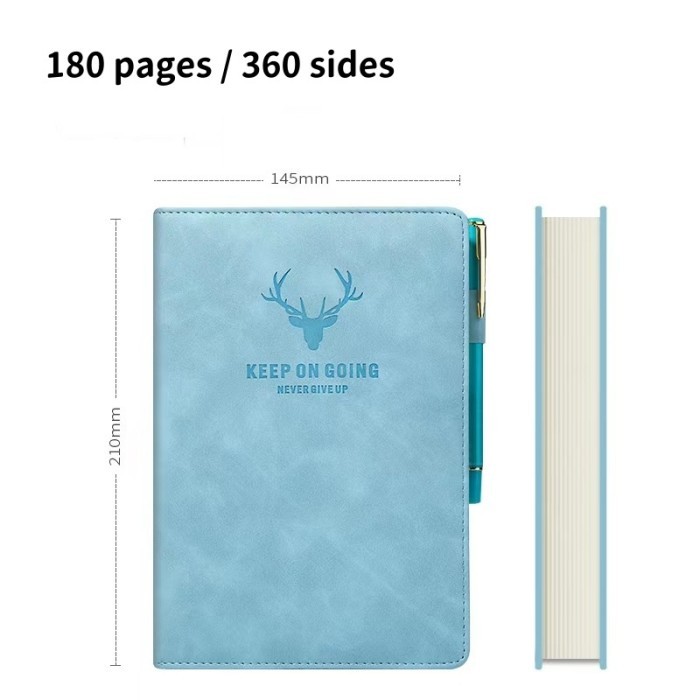 

SR VOOVA Buku Tulis/ Buku Catatan/ Buku Harian/ Buku Aesthetic/ Notebook Sarung Kulit A5 Buku Agenda Catatan Kerja Meeting Planner NoteBook Notepad Diary Binder Cover Kulit - Biru