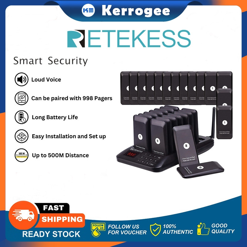 

Retekess Ori&ReadyRetekess Wireless Calling Waiting System Mesin Tunggu Antrian Bel Wireless Calling System Restaurant Mesin Antrian 16 Pager kerrg