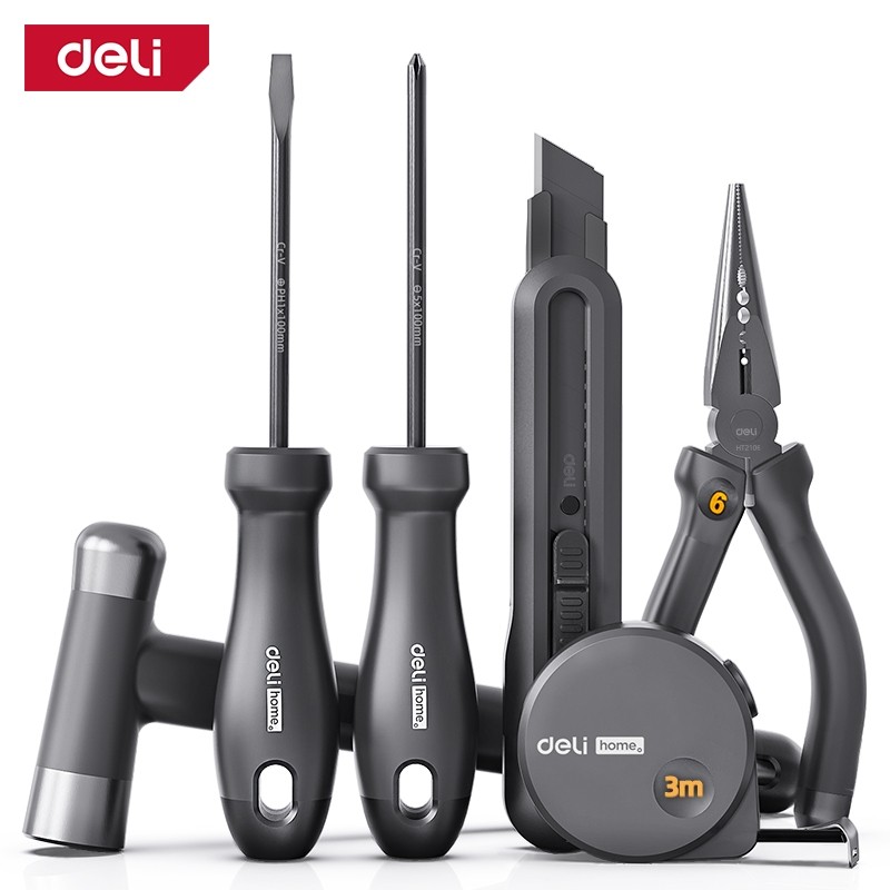 

Deli Tool Home Series Household Tool Set / 6pcs Set Alat Perkakas Praktis Rumah Tangga / HT0006