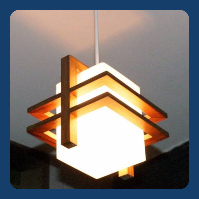 Lampu Gantung Kayu Minimalis/ kap lampu hias minimalis