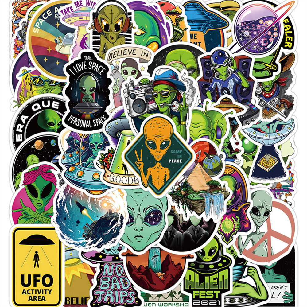

10/30/50PCS New DIY Alien Stickers Cartoon Creative Animation Computer Desk Luggage Chair Decoration Waterproof Wholesale