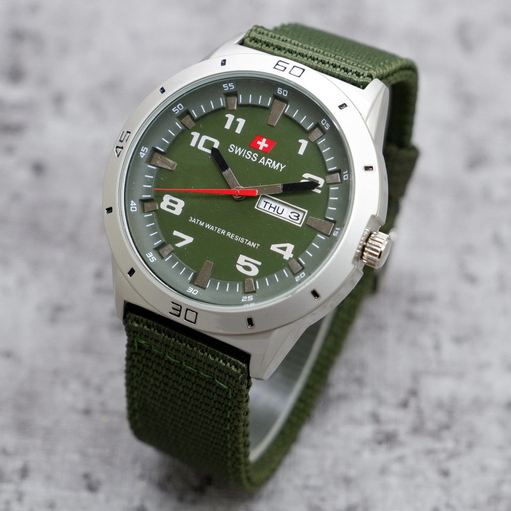 Jam Tangan Pria Swiss SA005 Analog Strap Canvas