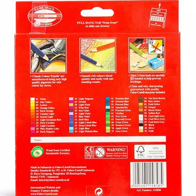 

Pensil Warna Faber Castell 48 Classic / Free Rautan