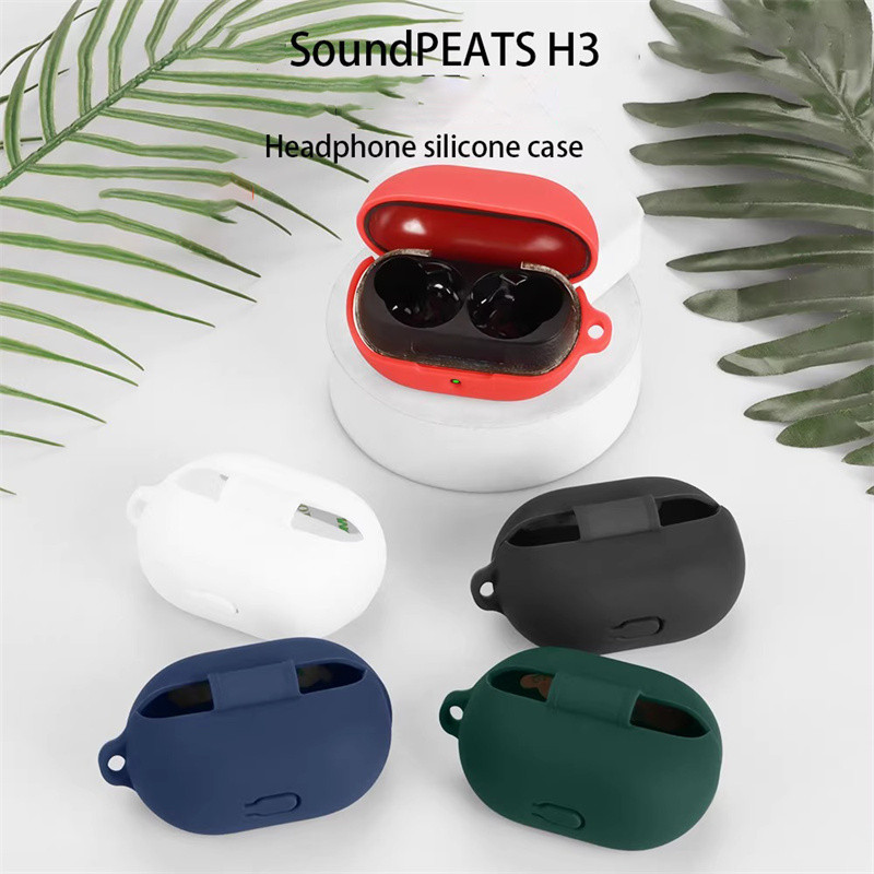 For SoundPEATS H3 Case Wireless Bluetooth Headset Charging Box Protector Cover Liquid Soft Silicone 