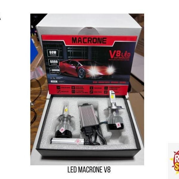Lampu LED Mobil Car Macrone V8/ Turbo Led Macrone V8 60Watt - H4 H11 Car metal garansi produsen lamp