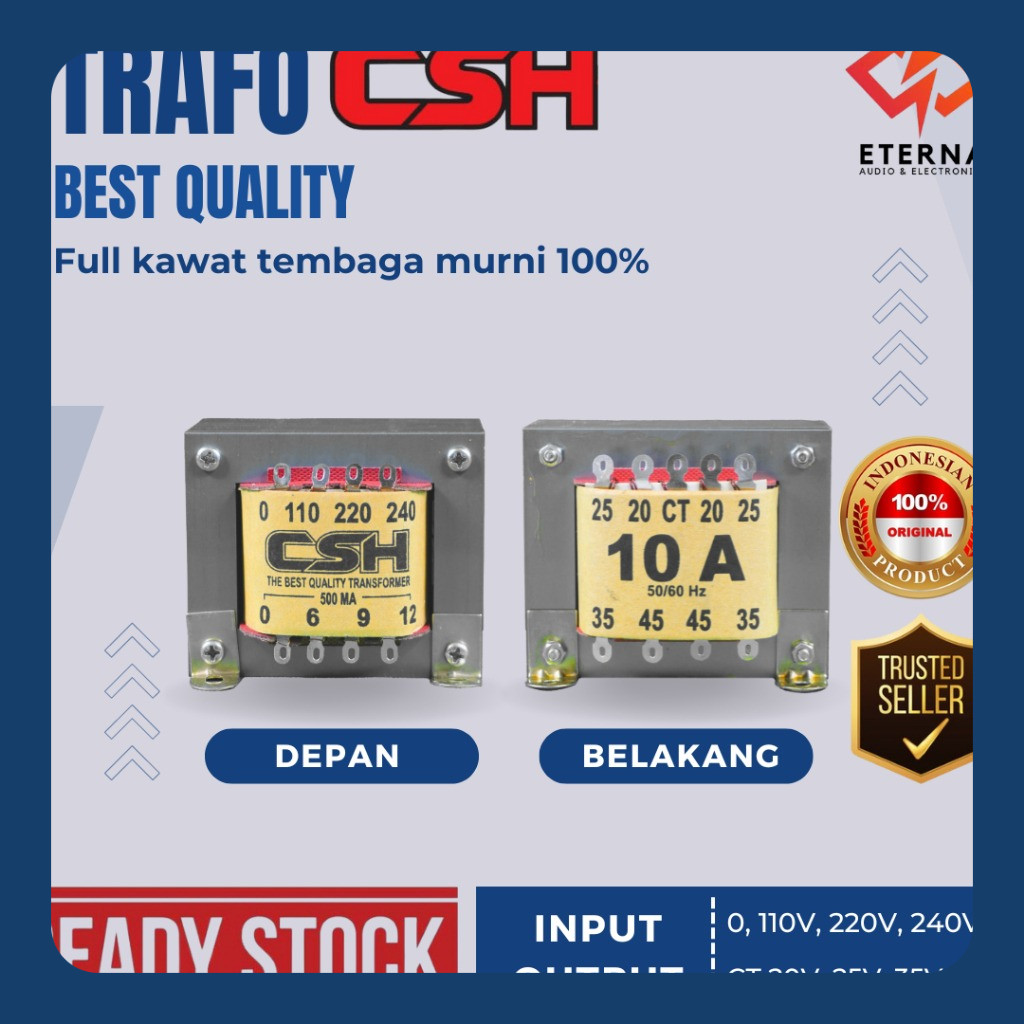 TRAFO CSH BEST QUALITY 10A CT 45V - 100% TEMBAGA MURNI