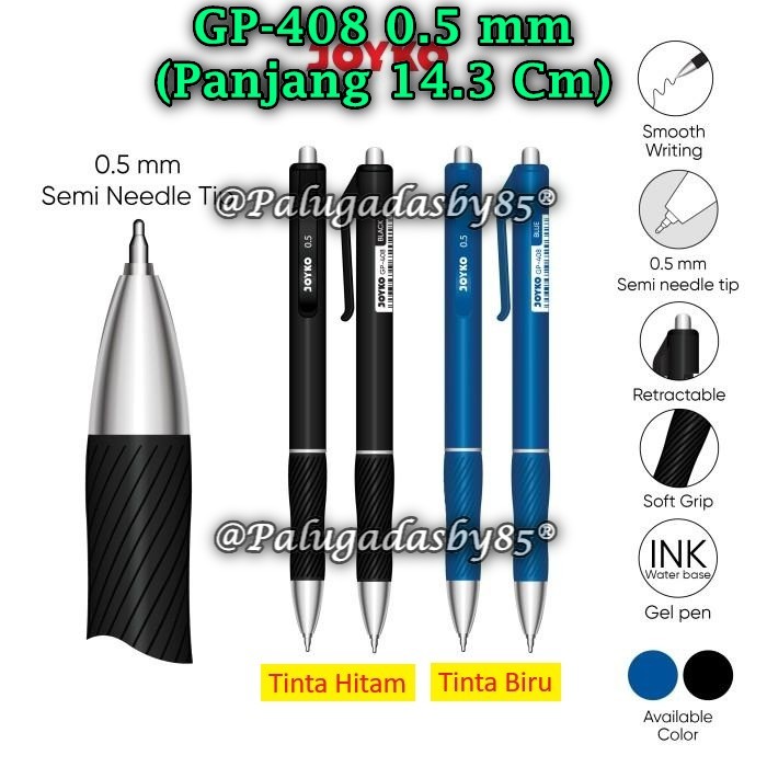

(1 Pak/12) GROSIR Gelpen JOYKO GP-408 0.5 mm Gel Pen / Gel Pen Pulpen Pena Joyko GP-408 (Pak/12)