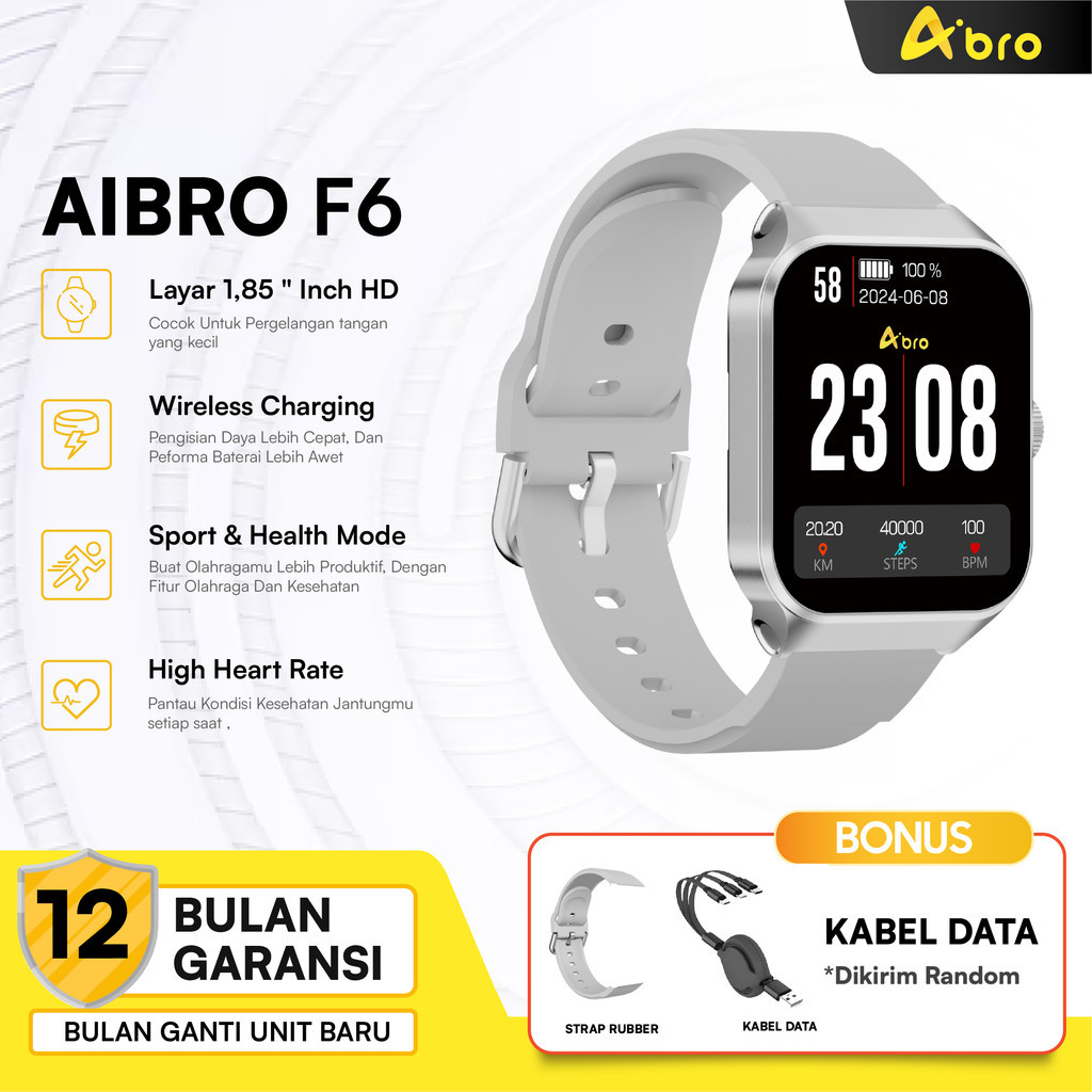 [ PROMO SPECIAL ] AIBRO F6 Smartwatch | NFC Support | Bluetooth Call Android IOS | Jam Pintar