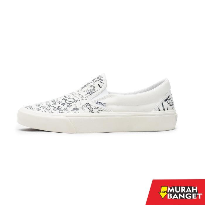 MinusOne Footwear - Riot Off White -  Slip-Ons Flat Shoes  Antiselip Nyaman Casual  Slip Resistant  