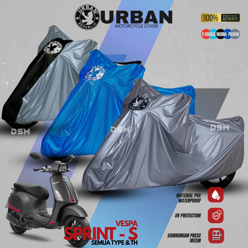[PREMIUM ORIGINAL] Urban Cover Motor Piaggio Vespa Sprint Vespa S 100% Waterproof / Sarung Motor Ves