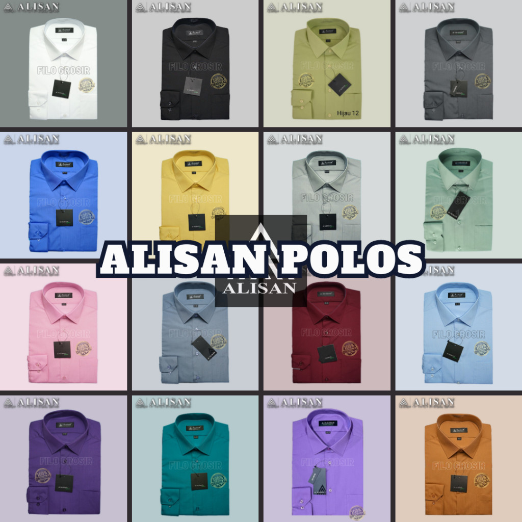 Kemeja Alisan Lengan Panjang SLIMFIT Polos Kemeja Alisan Pria Kemeja Kerja Lengan Panjang