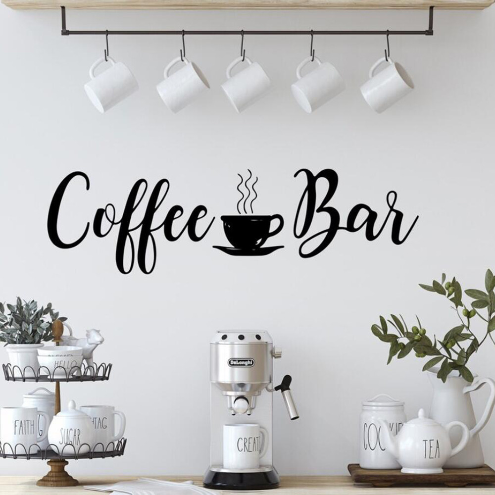 

Coffee Bar Wall Decal Sticker Coffee Shop Table Office Breakroom Kitchen Vinyl Home Decor