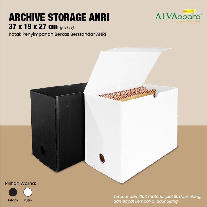 

Kardus Dokumen Arsip ALVAboard Box Standar BI Ukuran 37x19x27 Cm (P X L X T)