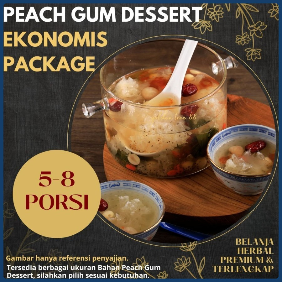 

Premium Peach Gum Dessert Paket Ekonomis 4-6 Porsi Fresh Original