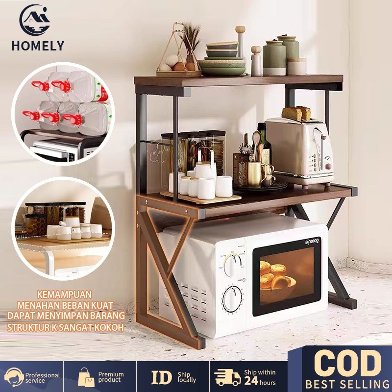 COD Rak Microwave Rak Oven Rak Susun Rak Bumbu Dapur Rak Penyimpanan Serbaguna Rak Oven Microwave Ra
