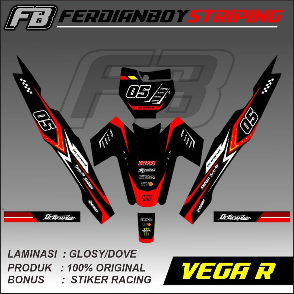 RBT03 - Sticker striping RBT RBT VEGA R VEGA BEBEK MODIF SUPERMOTO RBT new terbaru CUSTOM AL