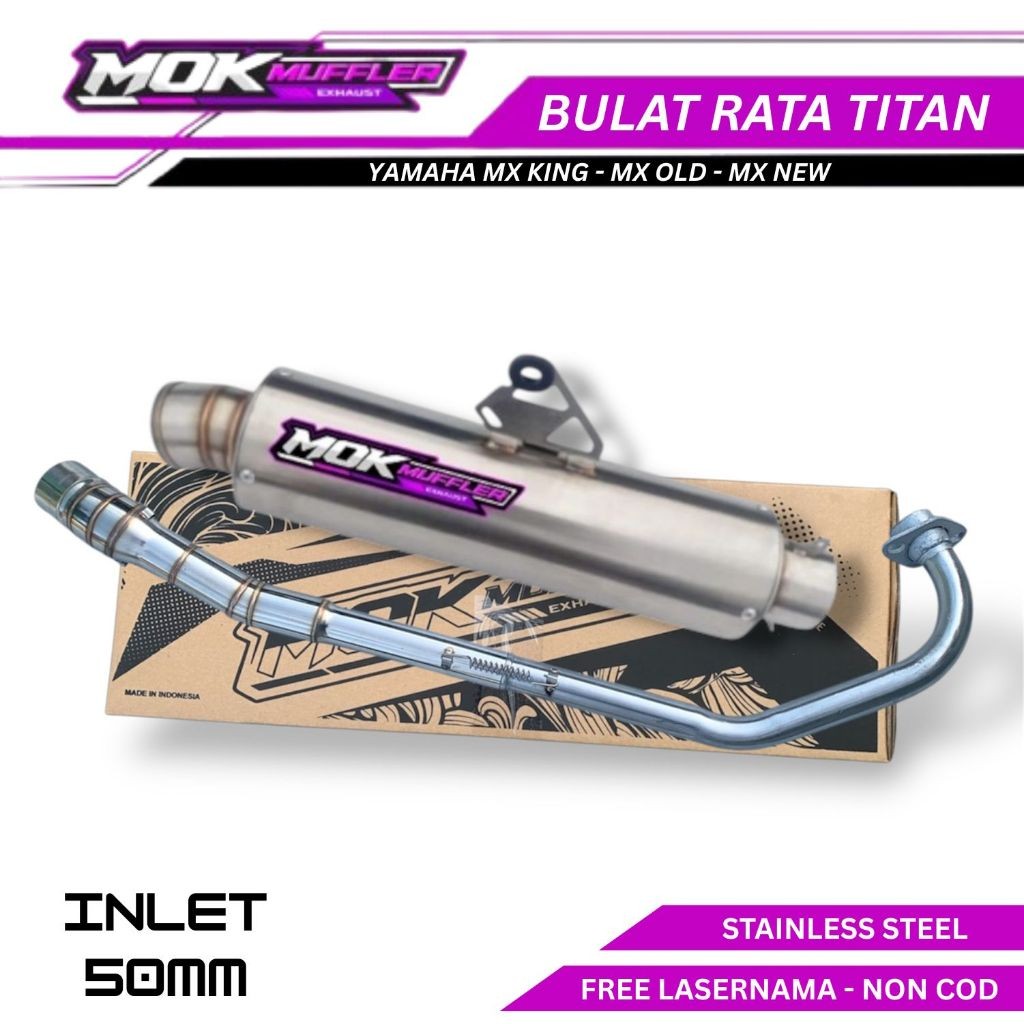 Knalpot Racing Yamaha MX King - Mx Old - Mx New Fullsystem Type Bulat Rata Titan