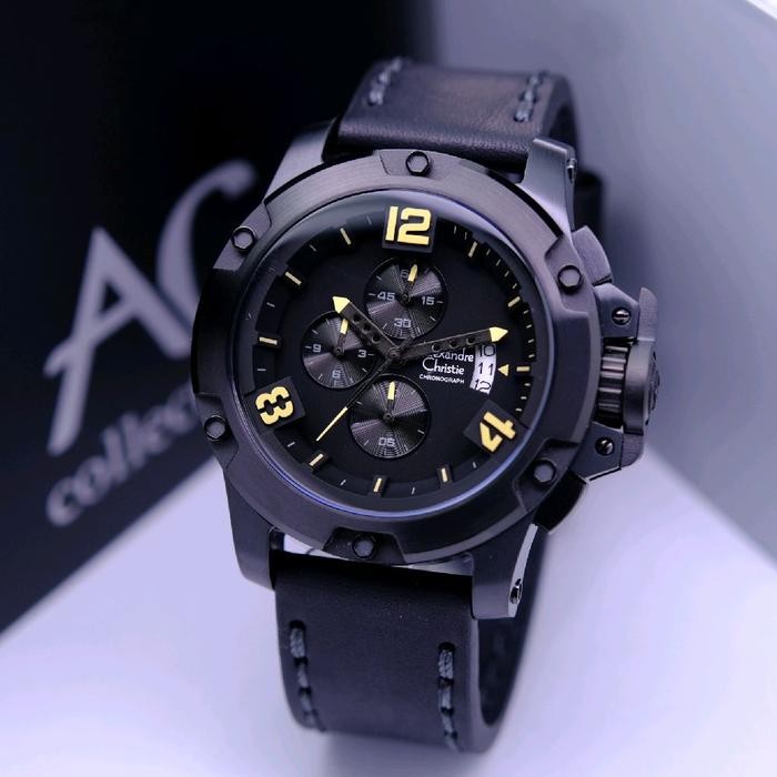 ALEXANDRE CHRISTIE AC 6295 FULL BLACK. GARANSI RESMI 1TAHUN Watches
