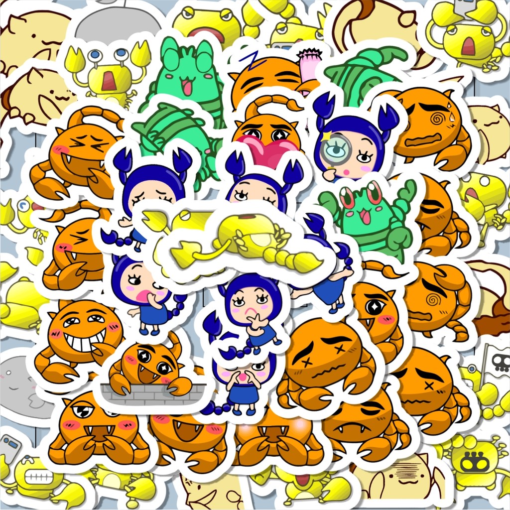 

100PCS Lucu Sticker Hewan Kalajengking Stiker Aesthetic Stiker Anti Air Stikers Berperekat Waterproof sticker decal buat Motor Helm Buku Journal Koper Casing HP Laptop Botol Minum Hadiah anak