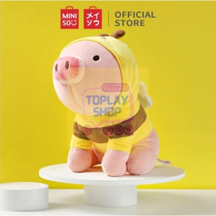 Official Boneka Miniso Sitting Piglet Plush Boneka Babi Lebah Bee 30Cm - Piglet Bee H24