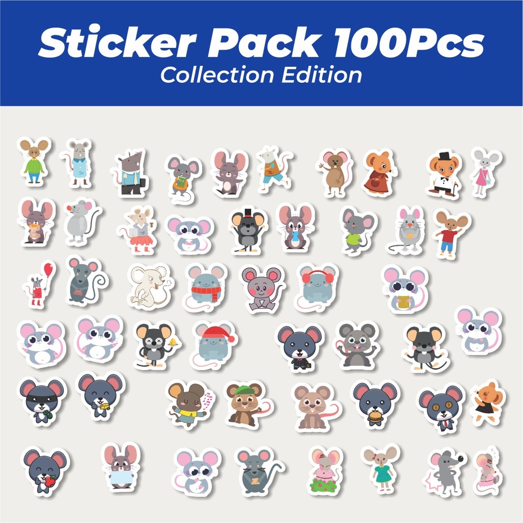 

Hot Sticker Hewan Tikus Lucu Anti Air Stikers Berperekat Waterproof Sticker Decal Buat Motor Helm Buku Journal Koper Casing HP Laptop Botol Minum