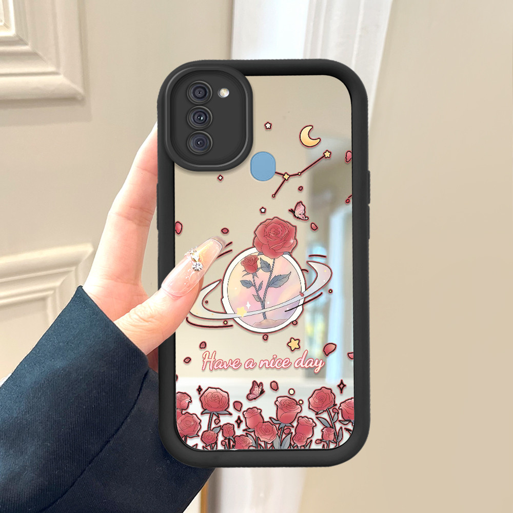 Casing Hp Untuk Compitable With Samsung A11 M11 Phone Case Cesing Soft Cover Flower 8748 Mode Mirror