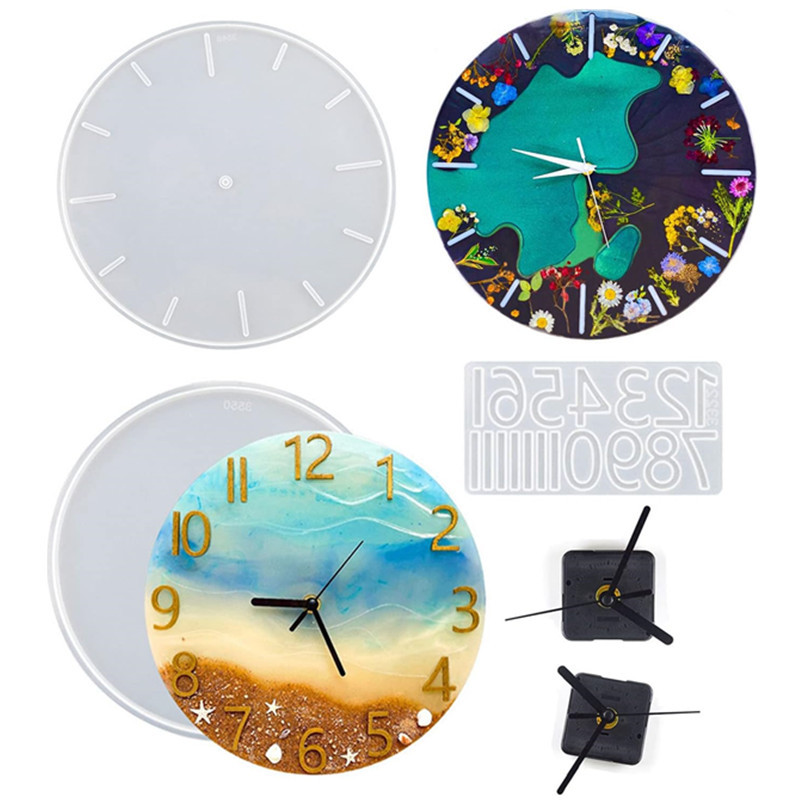 

Clock Resin Molds Large, 14'' Roman Numerals Silicone Clock Molds with Movement, Clock Mold for Epoxy Resin Casting, Silicone Re