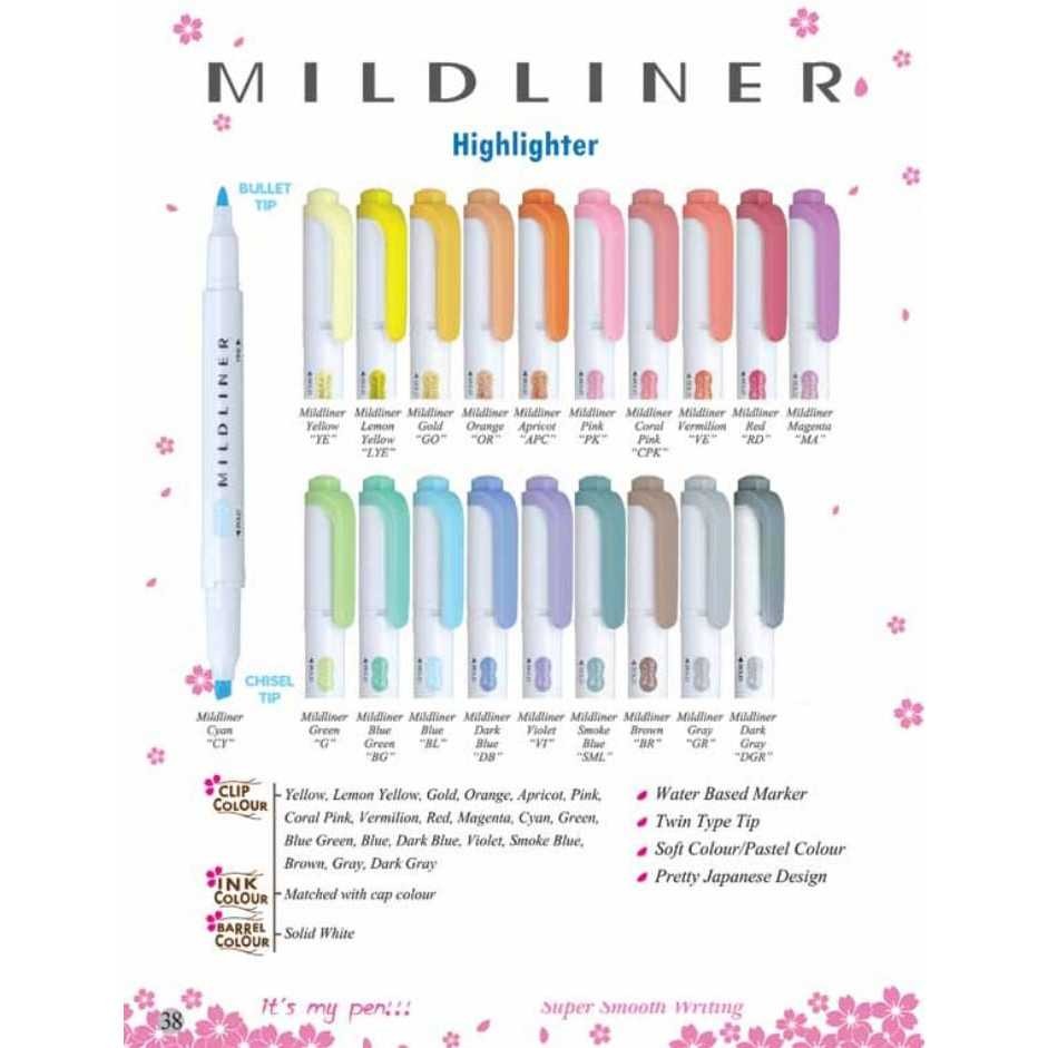

Zebra Mildliner Highlighter / Double-Sided Marker / Bullet - Chisel Tip