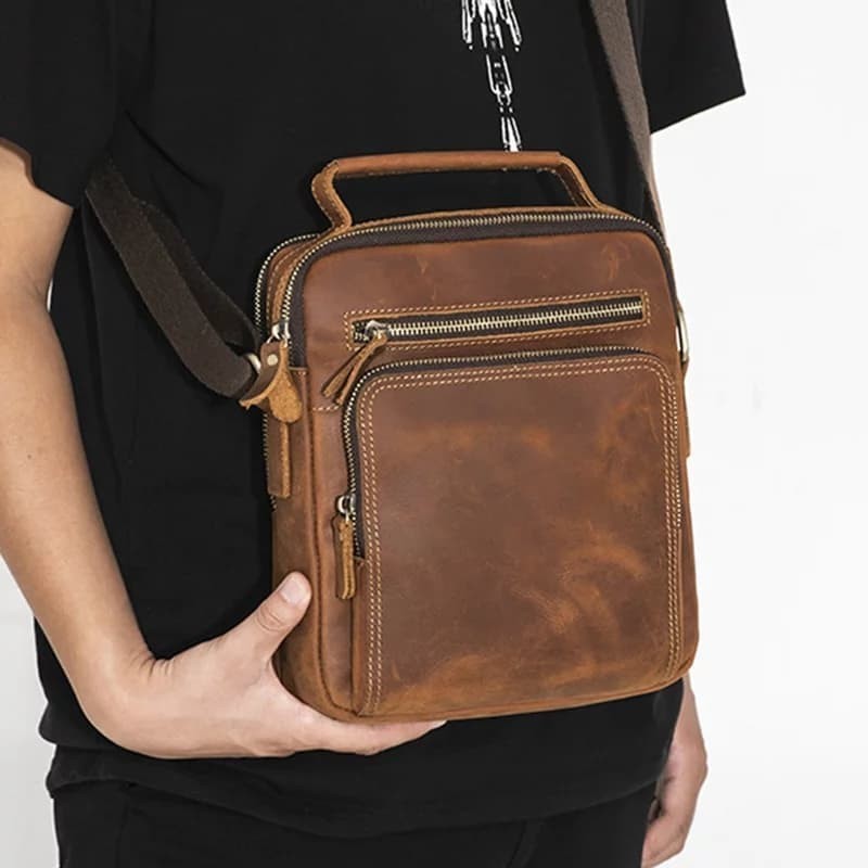 Promo Tas Selempang Pria Kulit CH Fashion Pria PREMIUM LEATHER GARUT Luckystore