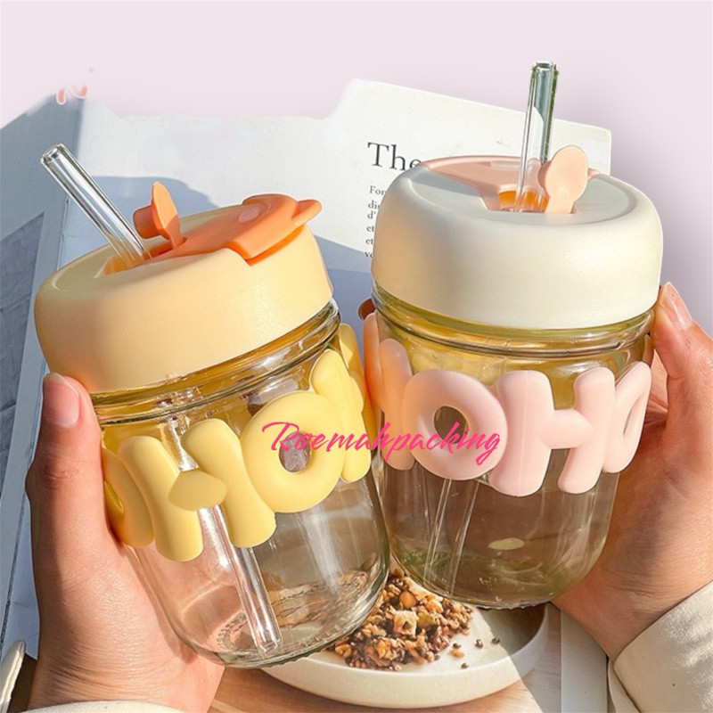 Mini Gelas kaca lucu anak/ botol minum kaca/ tumblr kaca anak/ tumblr kopi/ gelas kaca estetik