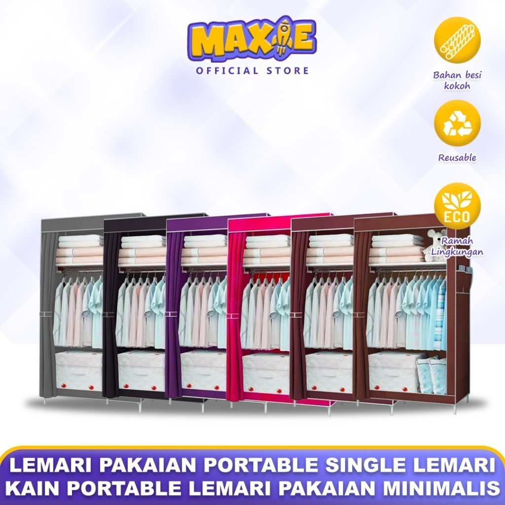Lemari Pakaian Portable Single Lemari Kain Portable Lemari Pakaian Minimalis 5408