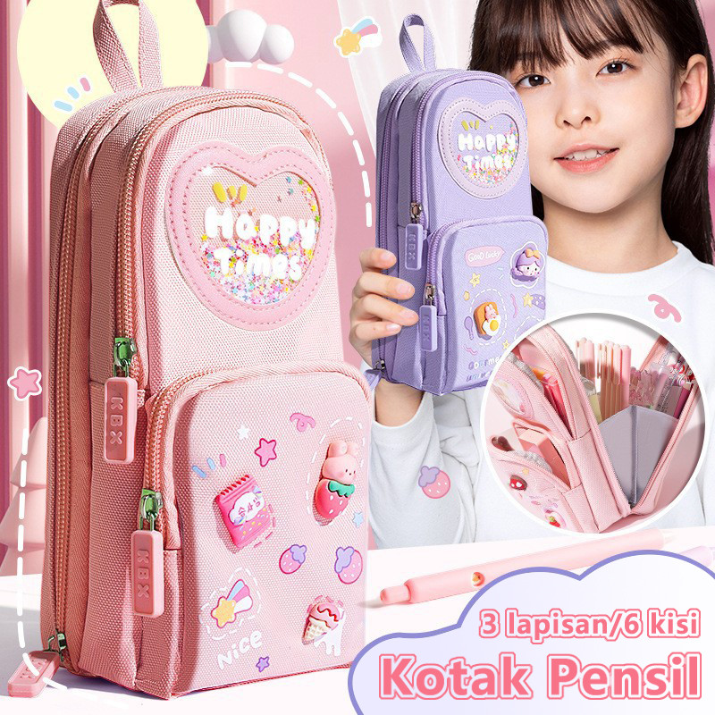 

Tempat Pensil Imut-Imut Merah Muda Gadis Tempat Pensil Tiga Lapis 6 Kisi-Kisi Tempat Pensil Gaya Kartun Kotak Pensil Stroberi/Es Krim Kapasitas Besar/Ceri