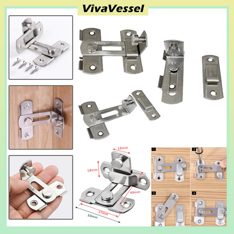 Lemari Geser Sleeding Sliding Gembok Stainless/Selot Siku Stainless/Grendel Slot Geser Pintu/Gembok 