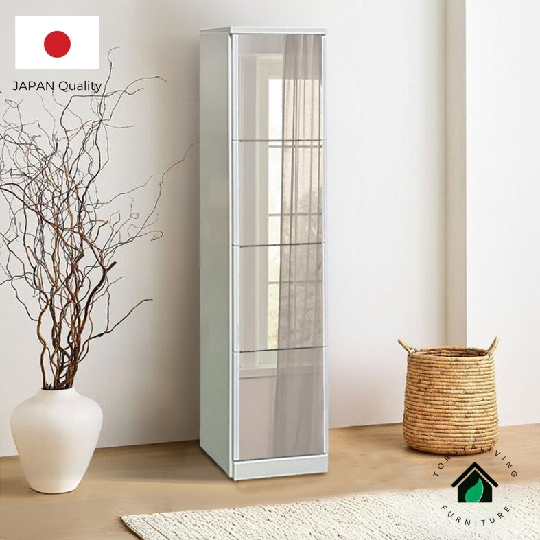 Toraya Lemari Cermin Rias/ Meja Rias/ Lemari Pakaian/ Cermin Full Body/ Standing Mirror/ MR-CA 33 WH