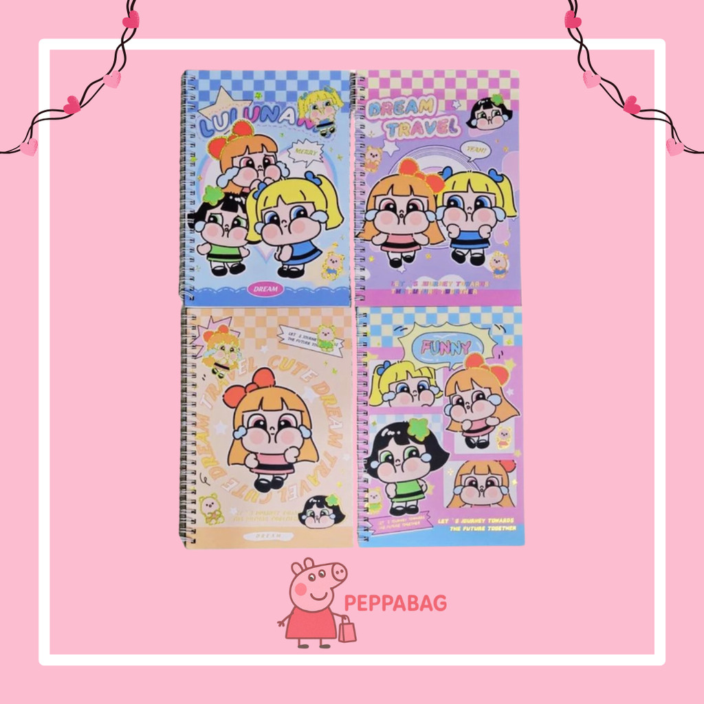 

Notebook A5 Buku Diary Aesthetic Jurnal Buku Catatan Note Gold Line Labubu Lisa Blackpink - ES0435